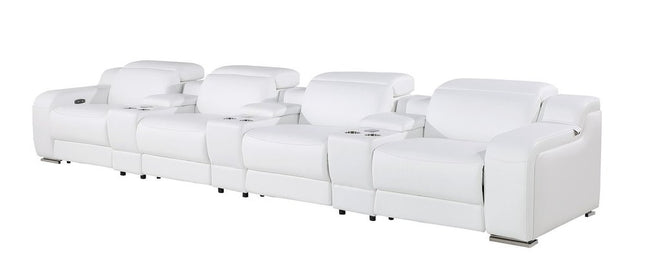 169" Reclining USB Reclining Sofa With Silver Legs