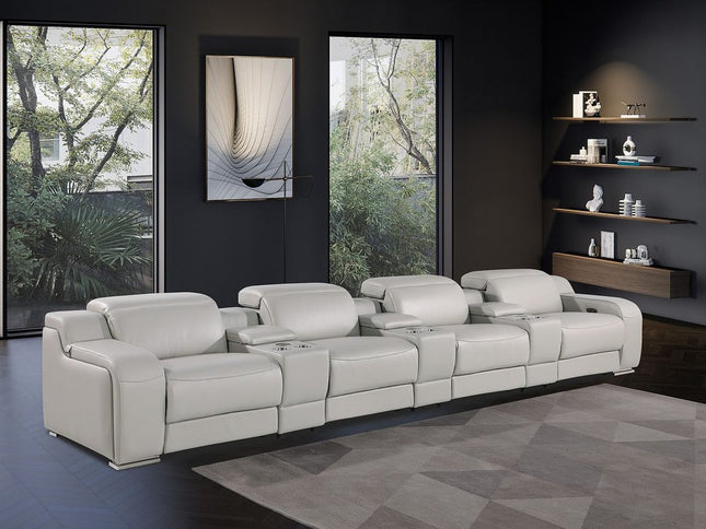 169" Reclining USB Reclining Sofa With Silver Legs