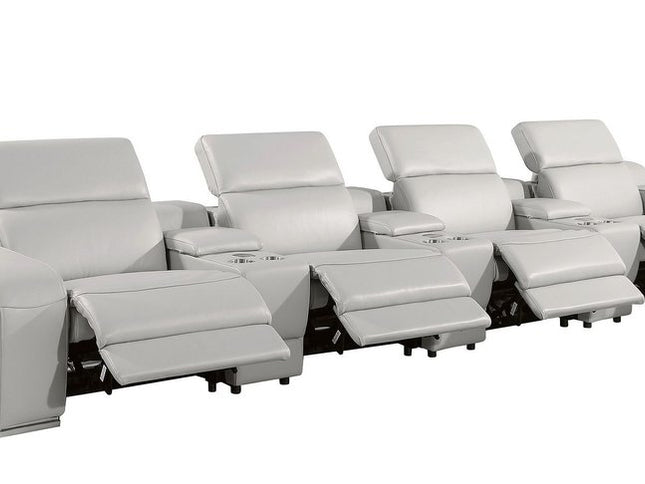 169" Reclining USB Reclining Sofa With Silver Legs