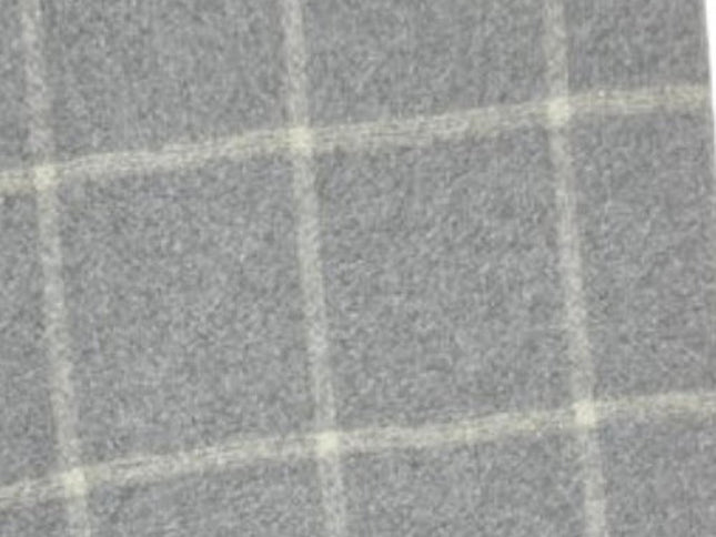 50" X 67" Light Gray And White Cotton Blend Woven Plaid Throw Blanket with Fringe