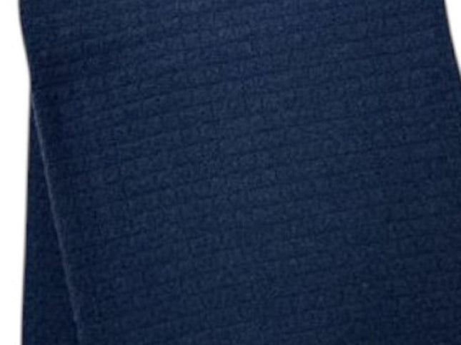 50" X 67" Navy Blue Cotton Blend Woven Throw Blanket with Fringe