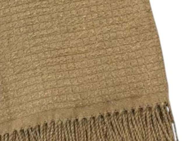 50" X 67" Stone Cotton Blend Woven Throw Blanket with Fringe