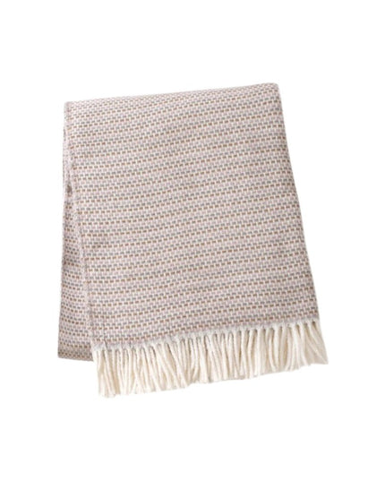 55" X 70" Chestnut Cotton Blend Woven Plush Throw Blanket with Fringe