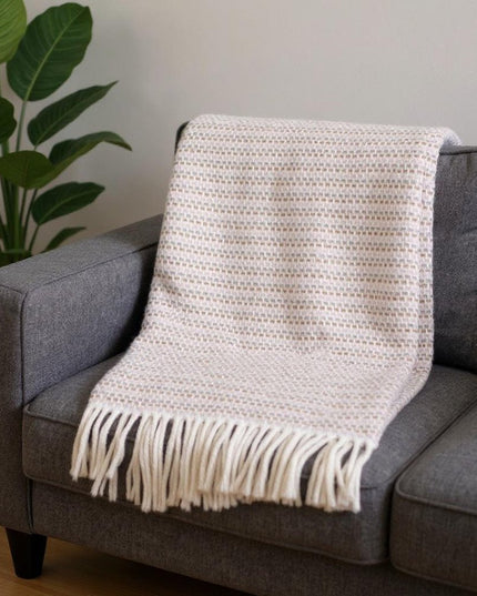 55" X 70" Chestnut Cotton Blend Woven Plush Throw Blanket with Fringe
