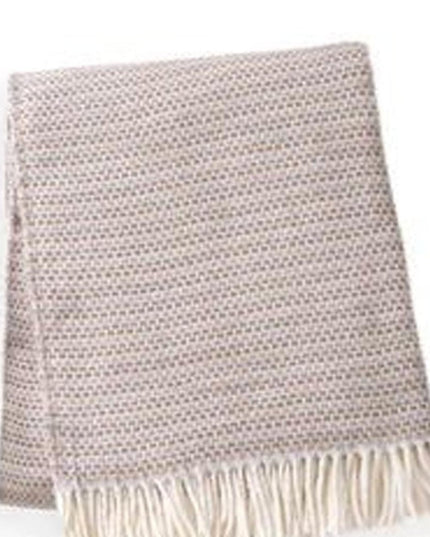 55" X 70" Chestnut Cotton Blend Woven Plush Throw Blanket with Fringe