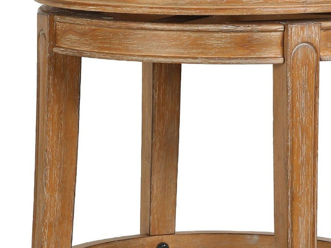 Linen and Brown Fabric and Solid Wood Low Back Bar Height Swivel Bar Chair