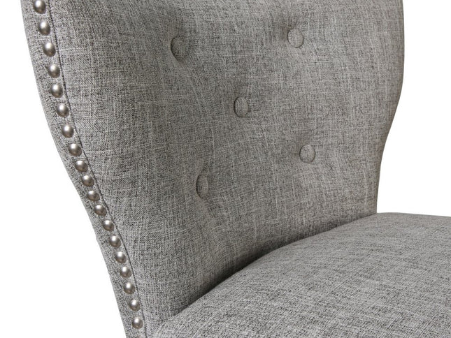 Gray and White Fabric and Solid Wood Low Back Bar Height Swivel Bar Chair