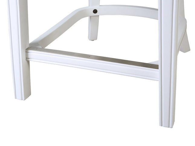 Gray and White Fabric and Solid Wood Low Back Bar Height Swivel Bar Chair