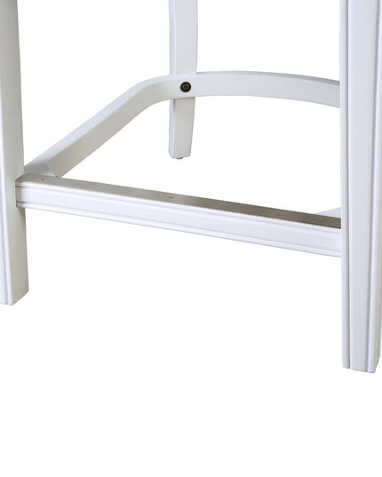 Gray and White Fabric and Solid Wood Low Back Bar Height Swivel Bar Chair