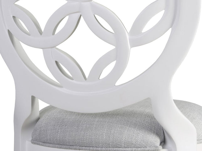 Gray and White Fabric and Solid Wood Bar Height Swivel Bar Chair