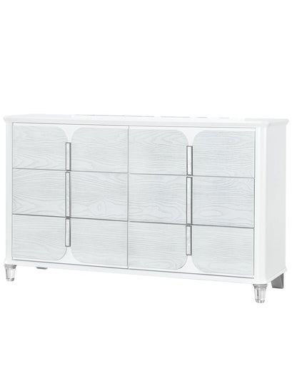 63" Gray Wood Six Drawer Double Dresser