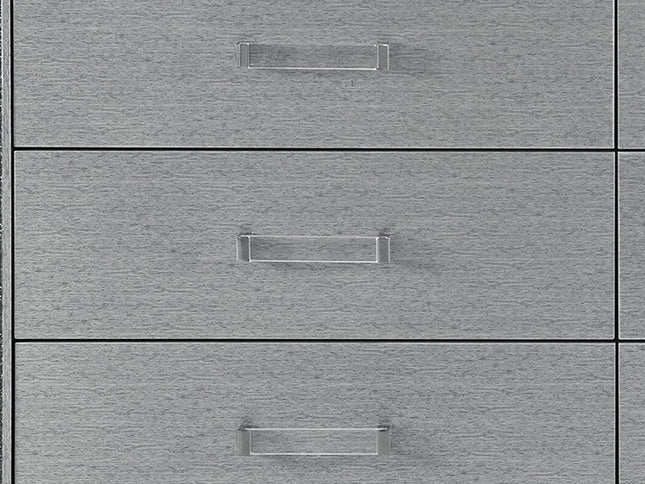 62" Silver Wood Six Drawer Double Dresser