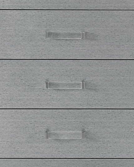 62" Silver Wood Six Drawer Double Dresser