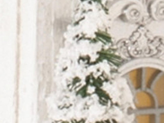 22" White And Green Wood Tabletop Sculpture with LED