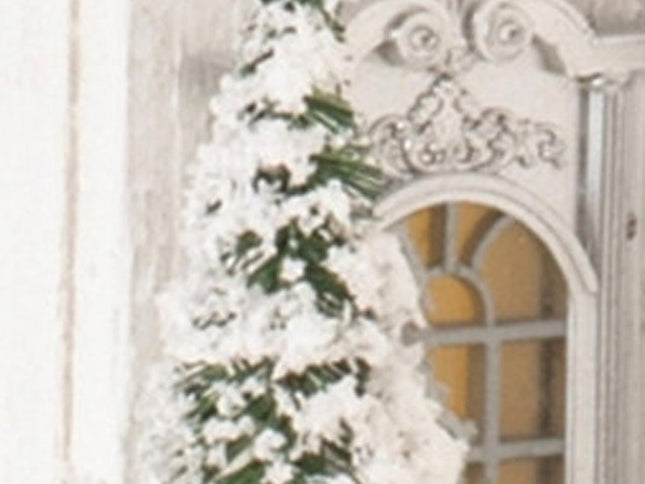 22" White And Green Wood Tabletop Sculpture with LED