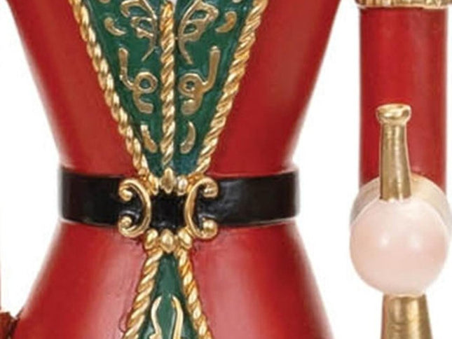 Set of Two Red Green And Black Polyresin Tabletop Sculpture