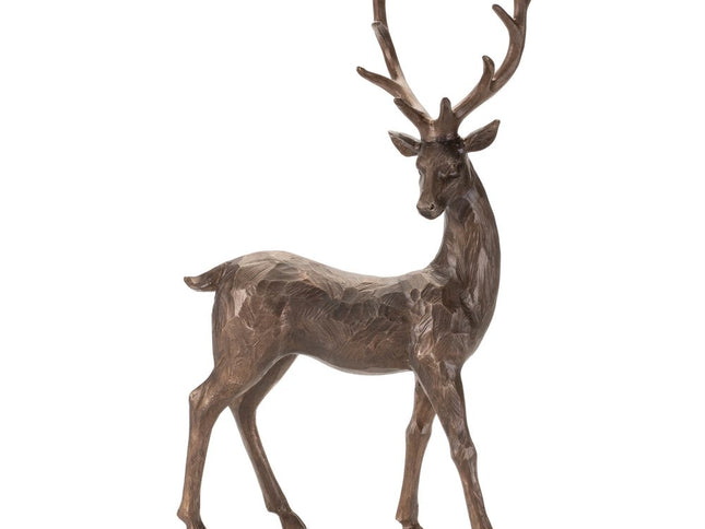 Set of Two Brown Polyresin Deer Figurine