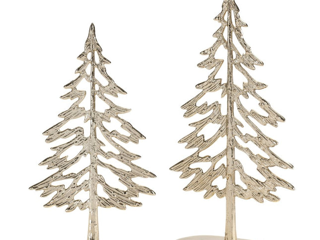 Set of Two Gold Aluminum Tabletop Sculpture
