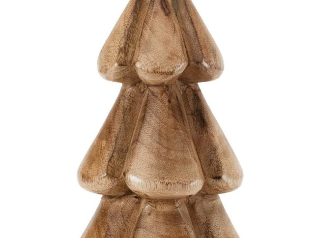 Set of Two Brown Wood Trees Tabletop Sculpture