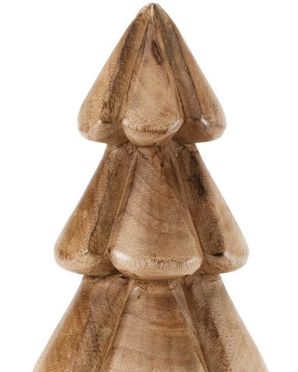 Set of Two Brown Wood Trees Tabletop Sculpture