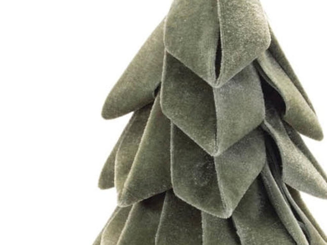 Set of Two Green Fabric Trees Tabletop Sculpture
