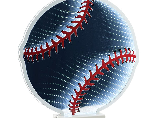 16" Red And White Acrylic Baseball Tabletop Sign with LED