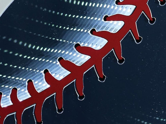 16" Red And White Acrylic Baseball Tabletop Sign with LED