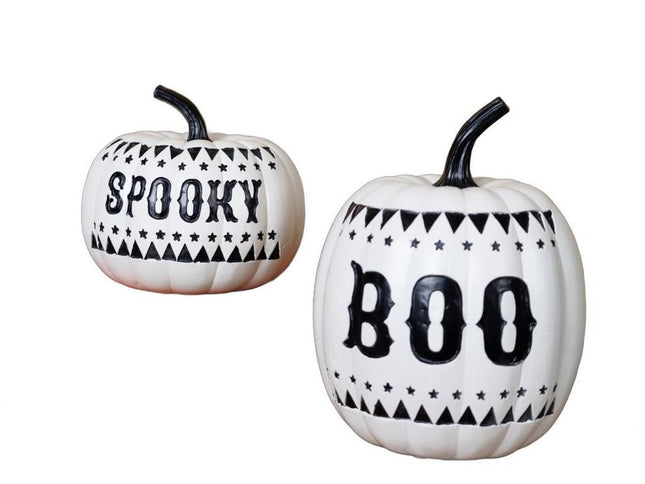 Set of Two White And Black Polyresin Tabletop Sculpture