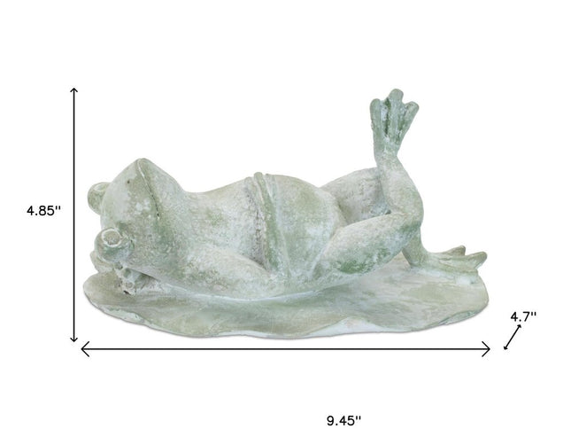 Set of Four Green Polyresin Frog Figurine
