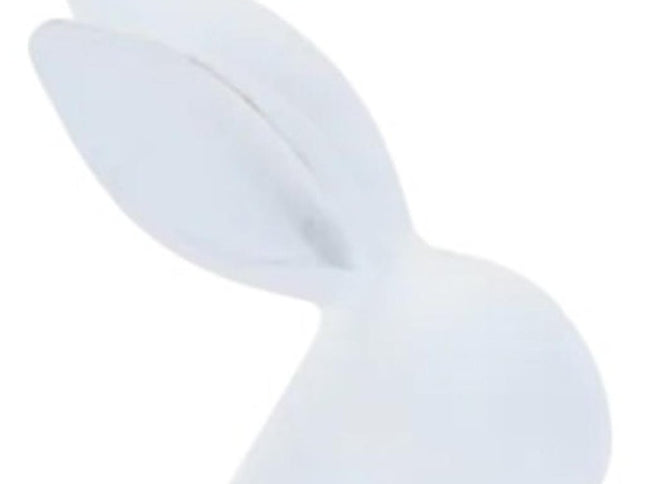 Set of Two White Polyresin Rabbit Figurines