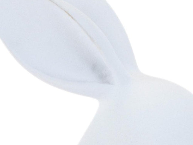 Set of Two White Polyresin Rabbit Figurine