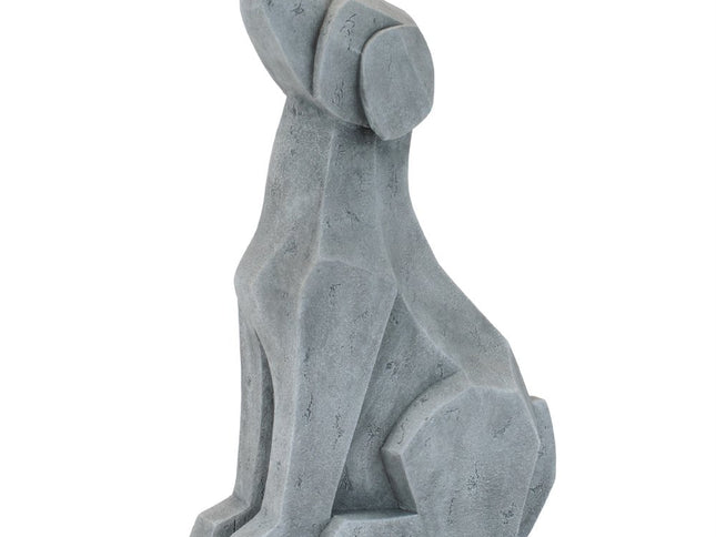 Set of Two Gray Polyresin Cat And Dog Figurines