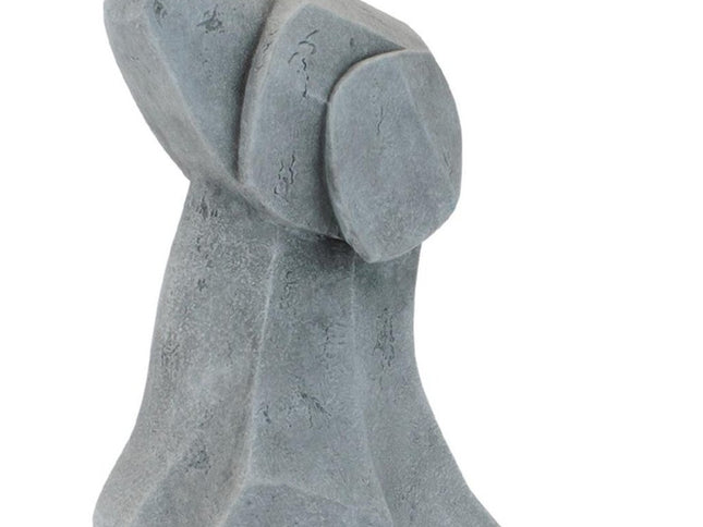 Set of Two Gray Polyresin Cat And Dog Figurines