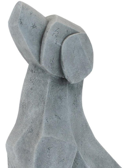 Set of Two Gray Polyresin Cat And Dog Figurines