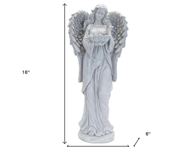 29" Gray Polyresin Angel Statue