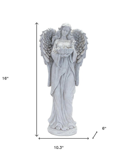 29" Gray Polyresin Angel Statue