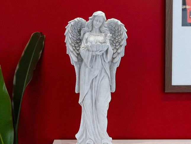 29" Gray Polyresin Angel Statue