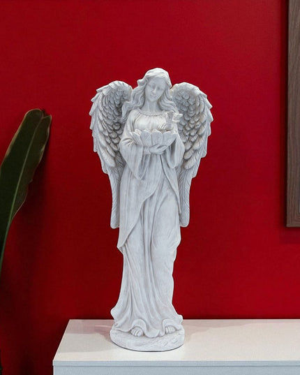 29" Gray Polyresin Angel Statue