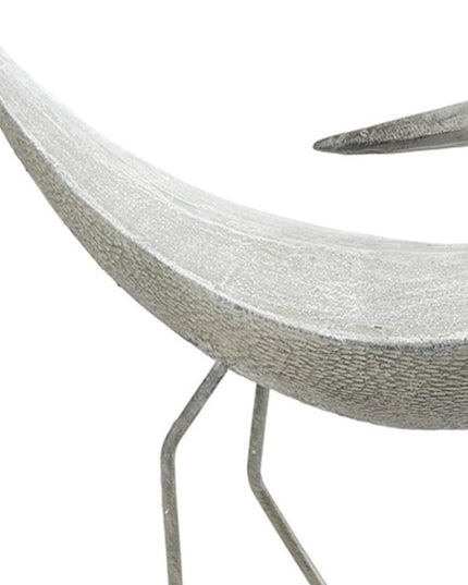 Set of Two White Polyresin Bird Figurine