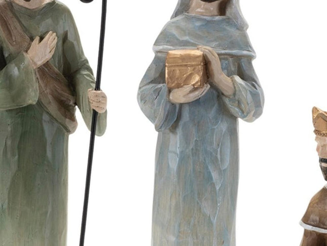 Set of Nine Beige And Gold Polyresin Figurine