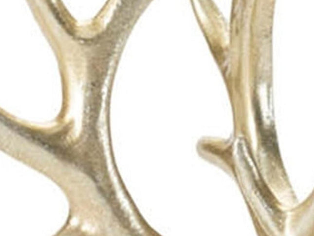 Set of Four Gold Polyresin Deer Christmas Figurine