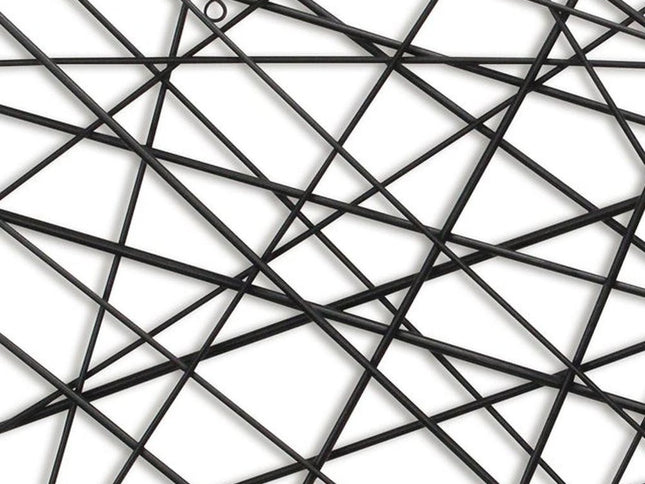 25" X 49" Black Abstract Lines Metal Hanging Dimensional Sculpture