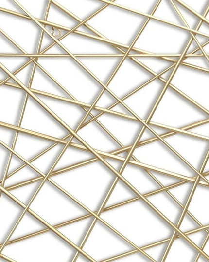 25" X 49" Gold Abstract Lines Metal Hanging Dimensional Sculpture