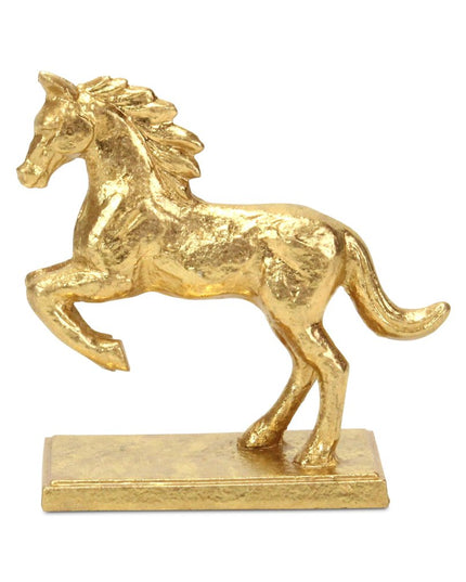 7" Gold Cast Iron Horse Tabletop Sculpture
