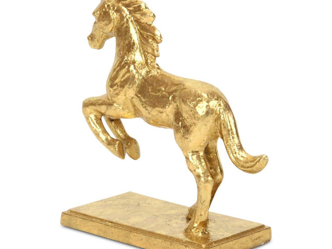 7" Gold Cast Iron Horse Tabletop Sculpture