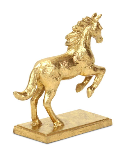 7" Gold Cast Iron Horse Tabletop Sculpture