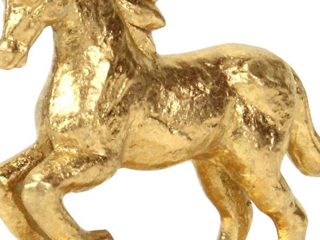 7" Gold Cast Iron Horse Tabletop Sculpture