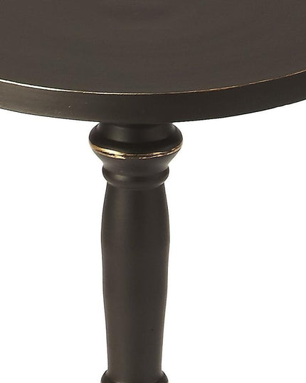 22" Black Aluminum Round Drink Size Pedestal End Table