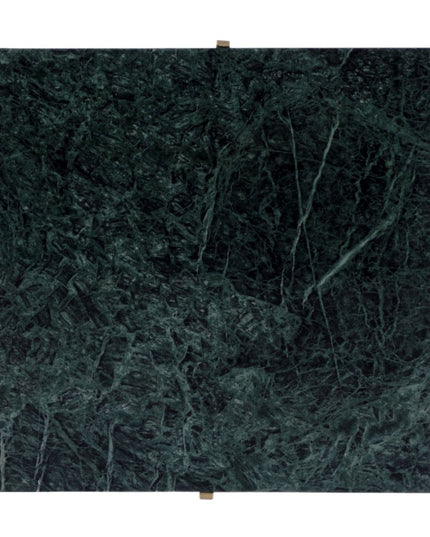 21" Green and Gold Marble and Iron Drink Size Square End Table