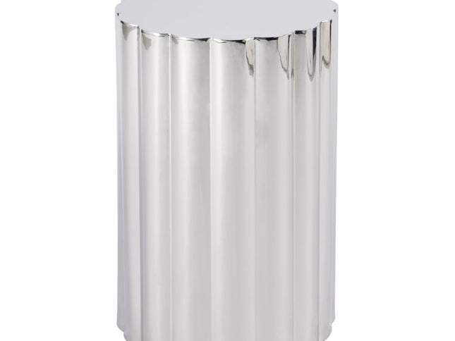 18" Silver Stainless Steel Block End Table